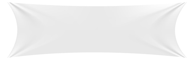 Maquete de bandeira branca Têxtil em branco enrugado realista