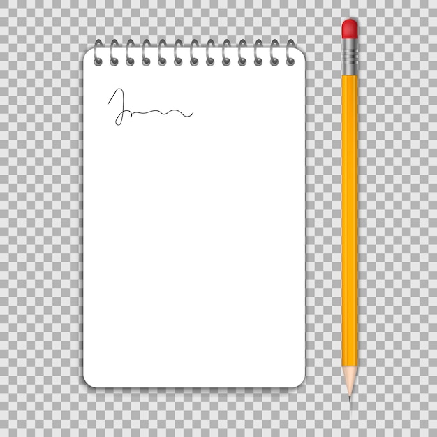 Maquete de caderno espiral em branco para identidade corporativa e branding Bloco de notas realista com ilustração vetorial isolada de caneta e lápis