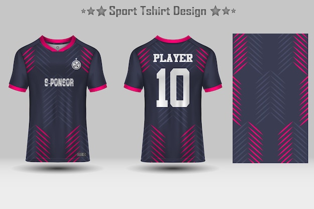 Maquete de camisa de esporte de futebol design de camiseta de padrão geométrico abstrato