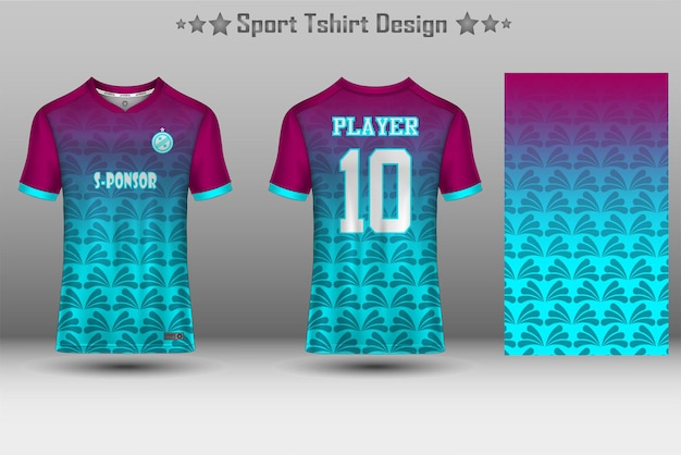 Maquete de camisa de futebol e maquete de camisa esportiva com padrão geométrico abstrato