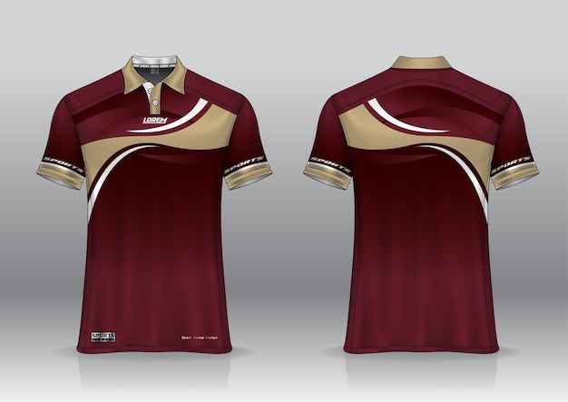 Vetor maquete de camisa de golfe de design esportivo de camiseta para modelo de uniforme