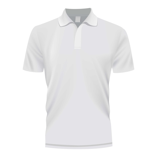 Maquete de camisa polo branca ilustração realista de maquete de vetor de camisa polo branca para web