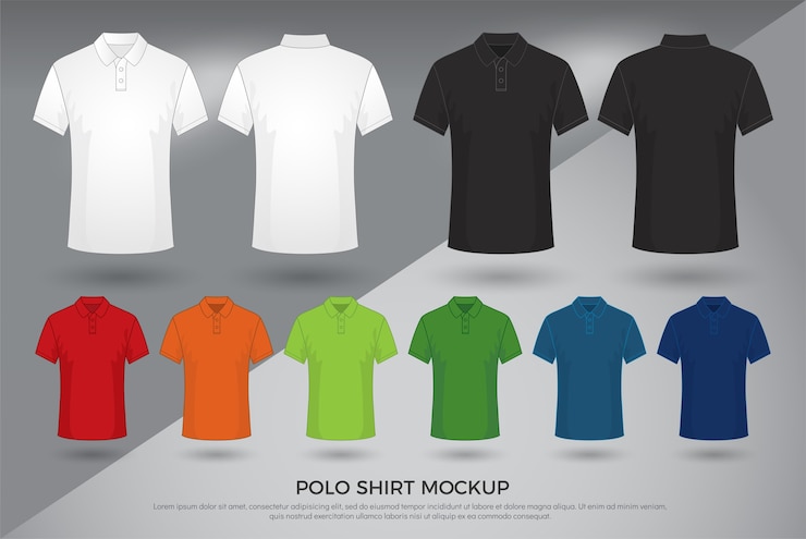 Vetor maquete de camisa polo masculina.