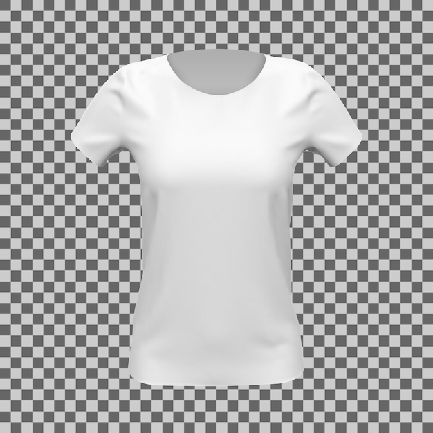Vetor maquete de camiseta feminina básica branca realista