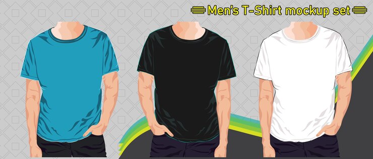 Vetor maquete de camiseta masculina, vetor profissional