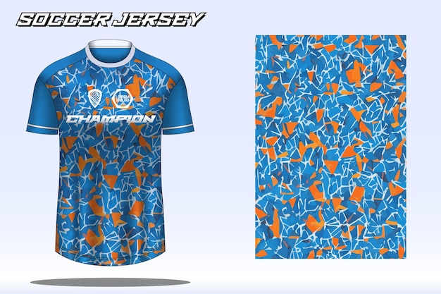 Maquete de design de camiseta esportiva de camisa de futebol para clube de futebol