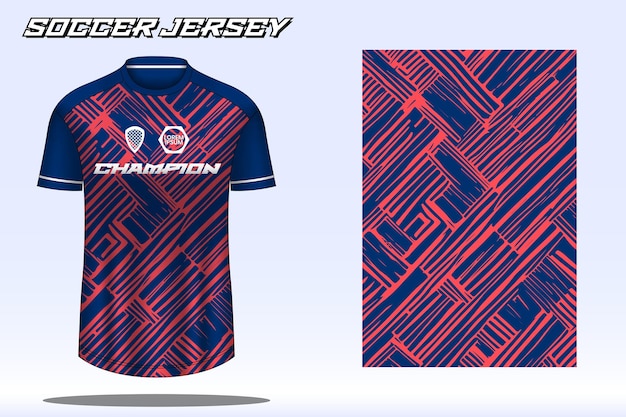 Maquete de design de camiseta esportiva de camisa de futebol para clube de futebol