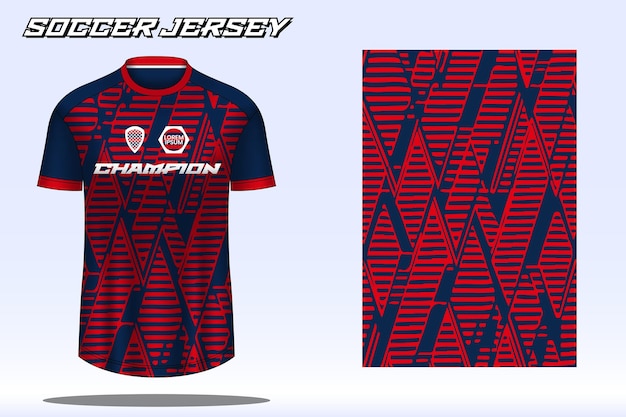 Maquete de design de camiseta esportiva de camisa de futebol para clube de futebol