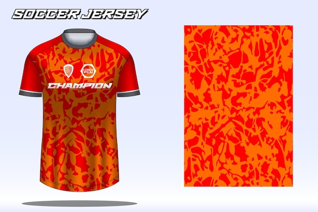 Maquete de design de camiseta esportiva de camisa de futebol para clube de futebol