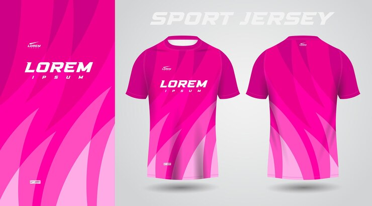 Vetor maquete de design de modelo de camisa de futebol de camisa rosa de futebol