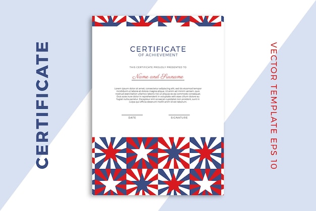 Maquete de diploma de negócios vertical para graduação ou conclusão de curso design patriótico