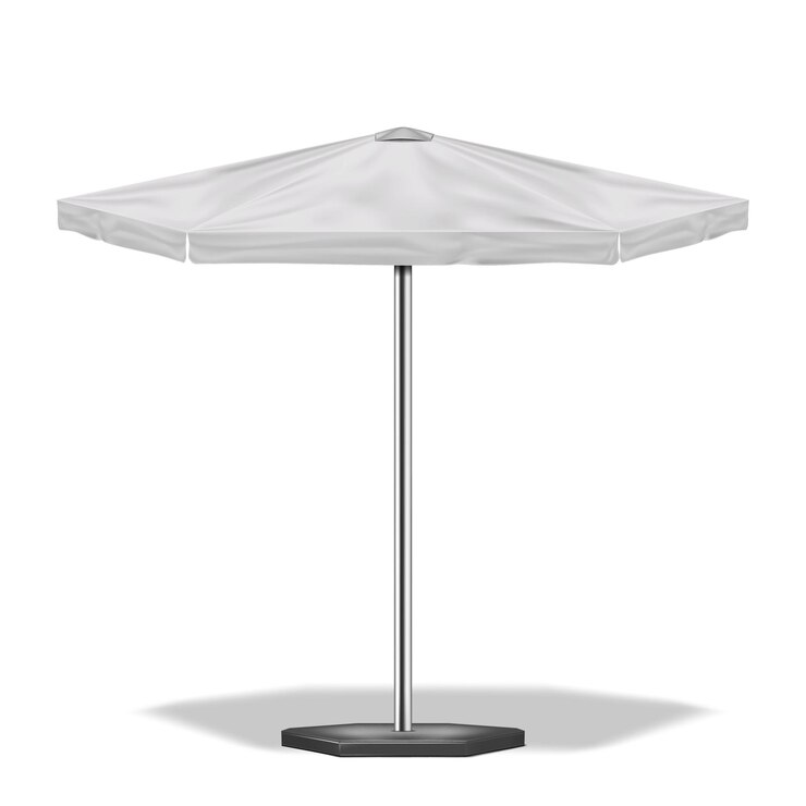 Maquete de guarda-chuva hexagonal de pátio branco Maquete de guarda-sol de jardim ao ar livre Modelo para design