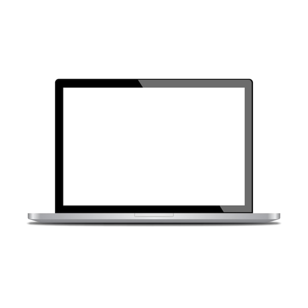 Maquete de laptop e tela transparente para fácil demonstração de lugar Maquete de vetor