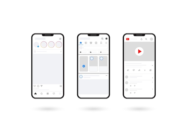 Maquete de smartphone com sombra, layout de mídia social