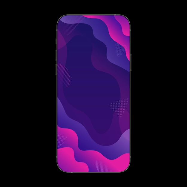 Vetor maquete de smartphone realista com fundo gradiente azul e rosa vector mobile template