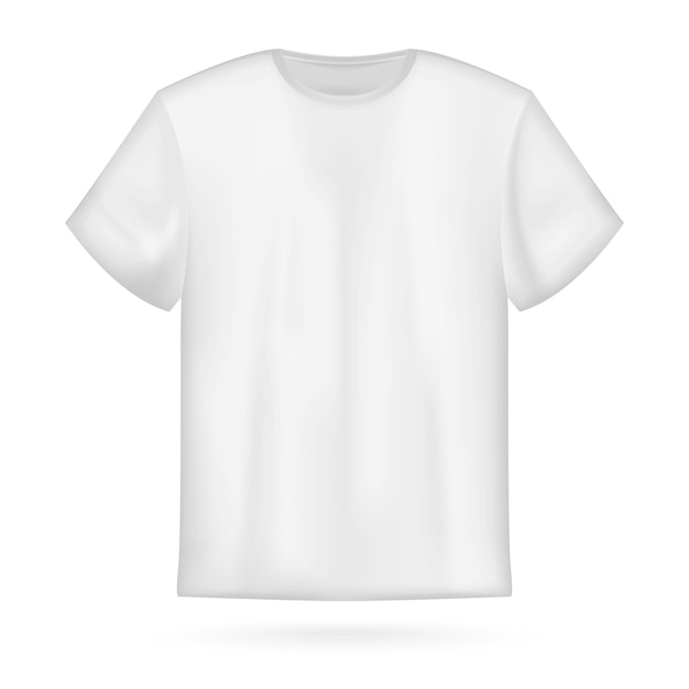 Vetor maquete de t-shirt masculina de vetor branco.