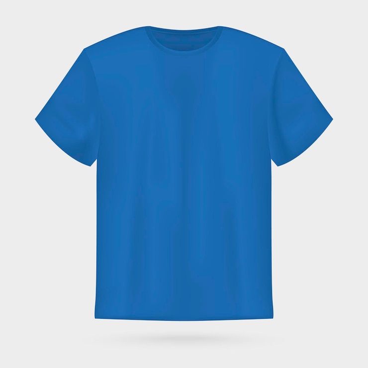 Vetor maquete de t-shirt masculina vector azul.