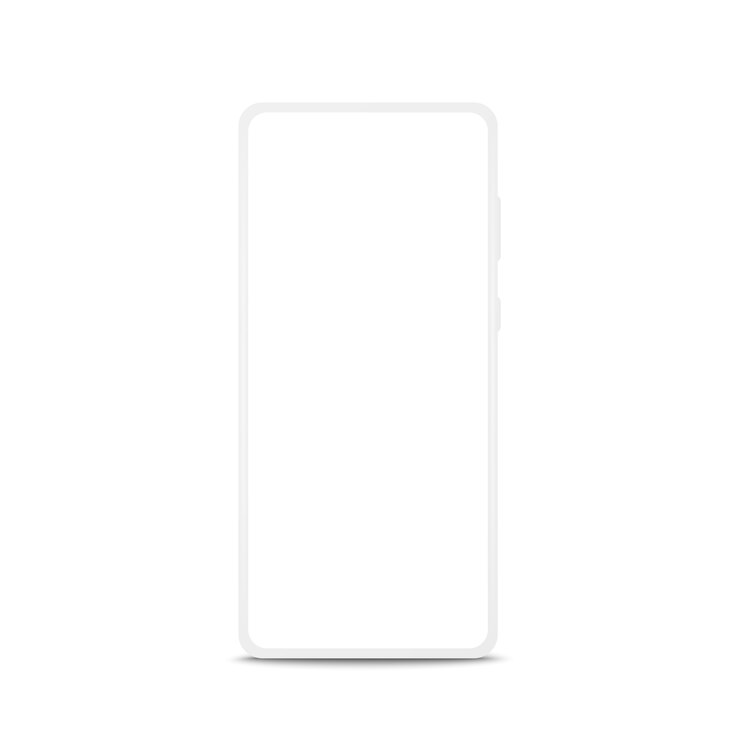 Vetor maquete de telefone móvel sem moldura moderna isolada no branco
