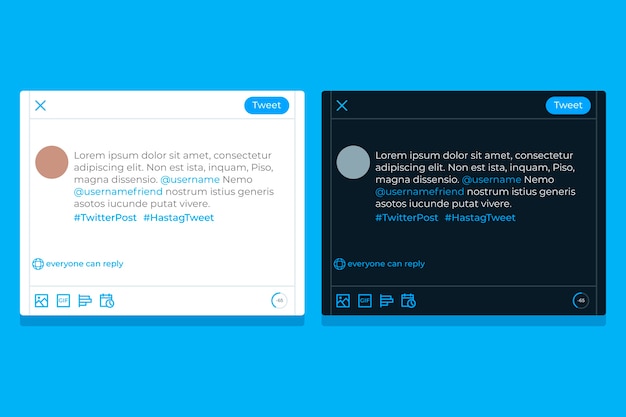 Maquete de tweet de design plano