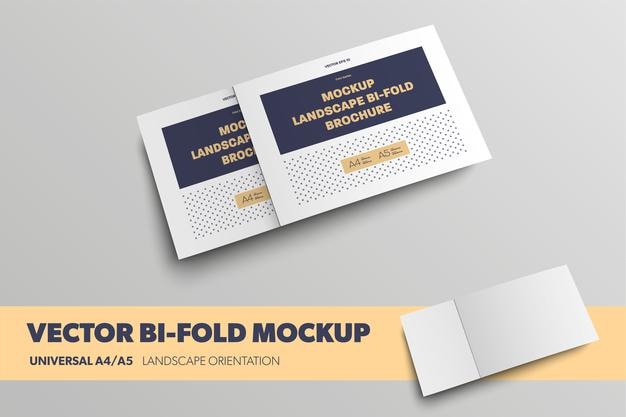 Maquete de vetor de tamanho padrão de folheto fechado para design de apresentação Modelos de livretos em branco