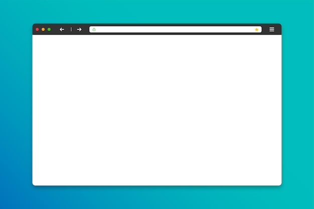Vetor maquete do navegador da web. modelo de navegador. página da web em branco. design simples de janela da web