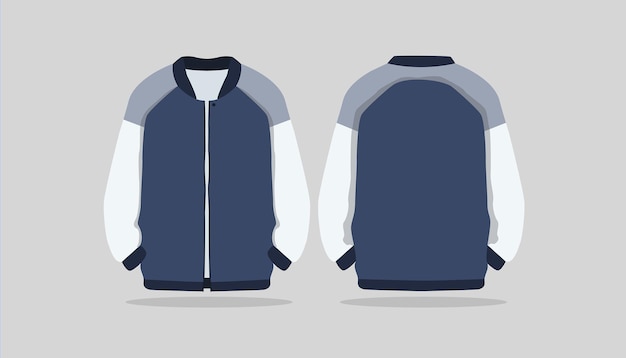 Vetor maquete ou modelo de jaqueta do time do colégio de ilustração vetorial