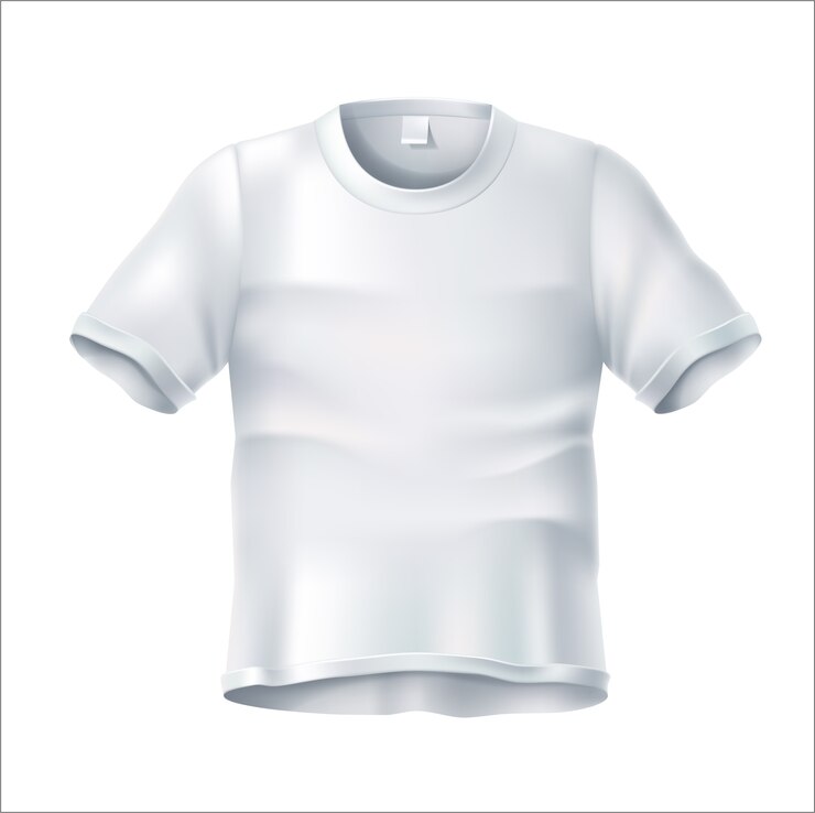 Vetor maquete realista de camiseta branca amassada