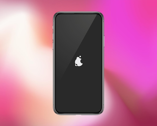 Maquete realista de telefone inteligente com destaque modelo de telefone celular com tela preta em rosa conceito de telefone móvel vetorial para mulheres em fundo colorido