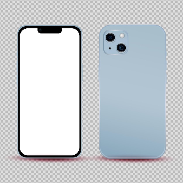 Maquete realista sem celular azul de fundo vector