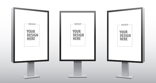 Vetor maquete vetorial realista de outdoor em branco para design de pôster de publicidade ao ar livre
