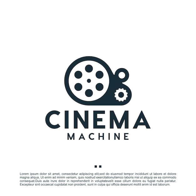 Máquina de cinema, serviço, modelo de design de logotipo