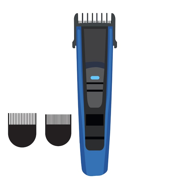 Vetor máquina de corte de cabelo e aparador de barbear de limpeza de rosto para homens ilustração vetorial