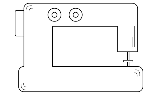 Vetor máquina de costura elétrica desenhada à mão. uma ferramenta para costurar roupas. passatempo. esboço. ilustração vetorial