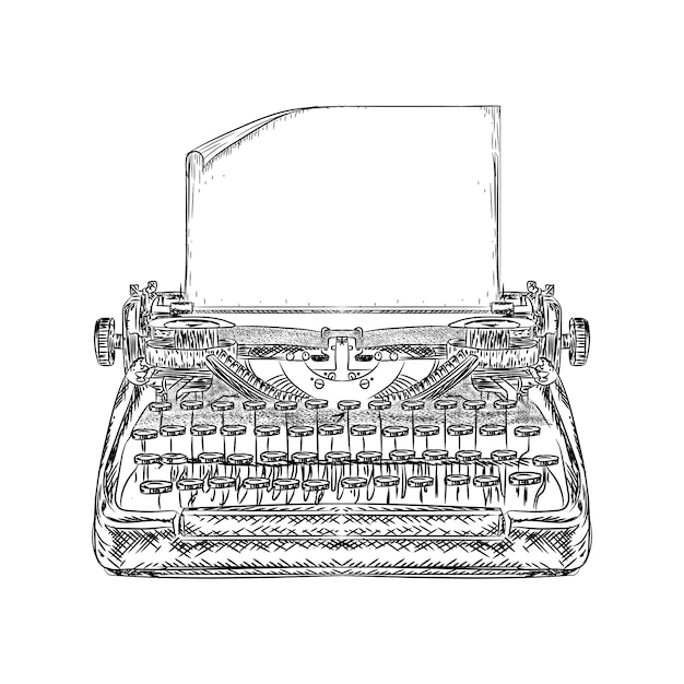 Vetor máquina de escrever vintage