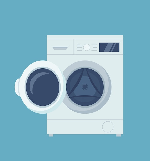 Máquinas de lavar roupa ilustração vetorial plana