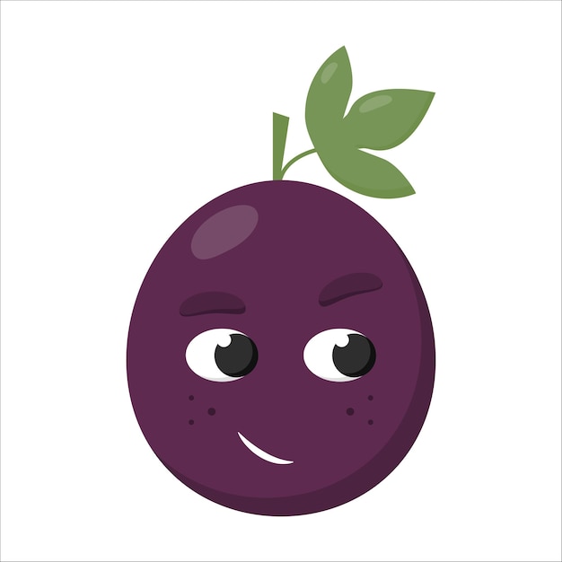 Maracujá kawaii com emoção de dúvida ilustração vetorial isolada de frutas de personagem em fundo branco