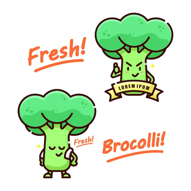 Marca de logotipo de broccoli mascot