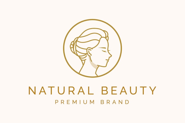 Marca de logotipo de spa de mulher de beleza