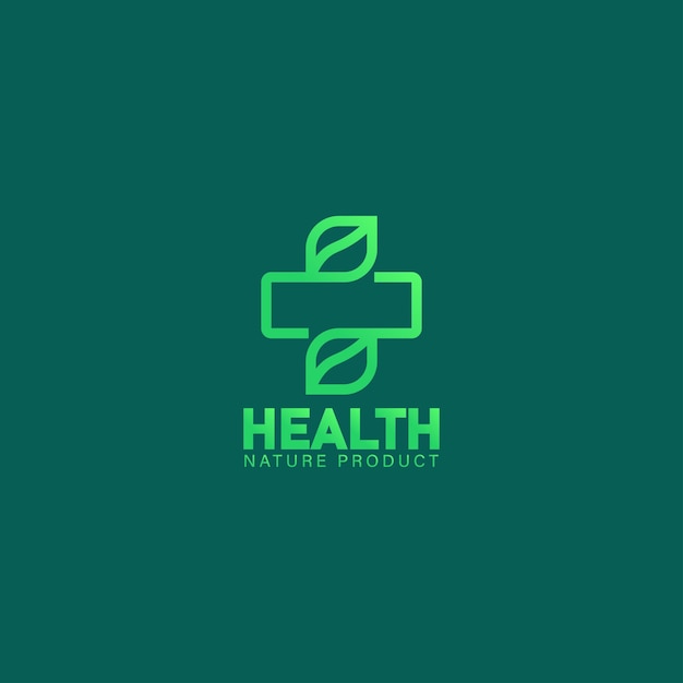 Marca de produto de natureza saudável logoeco saúde cruz insígnia da empresa