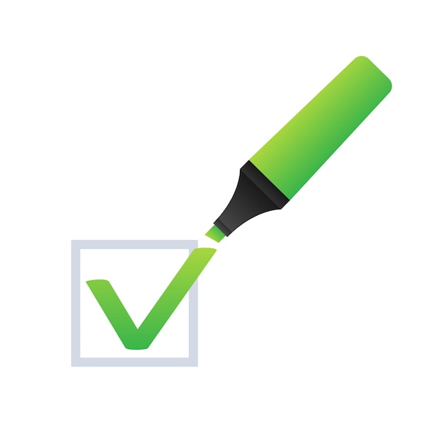 Marca de seleção adesivo estrela verde aprovado no fundo branco ilustração em vetor stock