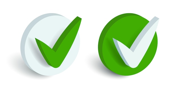 Marca de verificação 3d clipart vetorial isolado em fundo branco