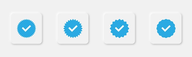 Vetor marca de verificação icon de marca de verificação aprovado insignia de verificação em azul marca de verificação aprovada