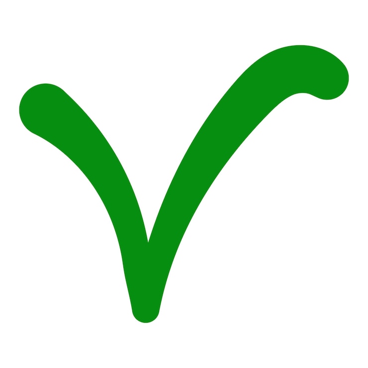 Vetor marca de verificação verde símbolo de marca de aprovação escolha ok direita verde positivo