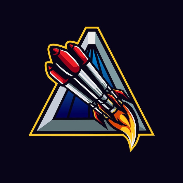 Marca do logotipo da nave espacial para emblema de jogos ou e-sports