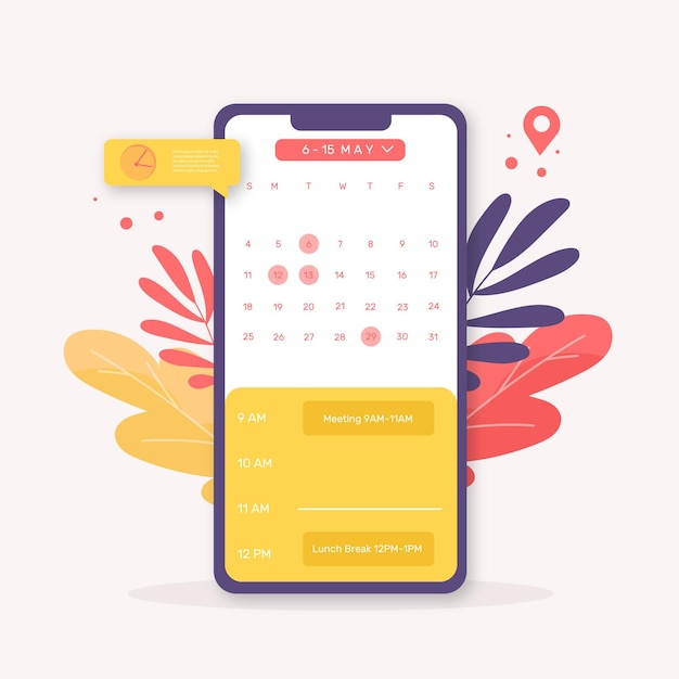 Vetor marcação de consultas com smartphone