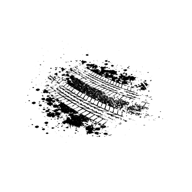 Vetor marcas de pneu grunge de borrão de tinta