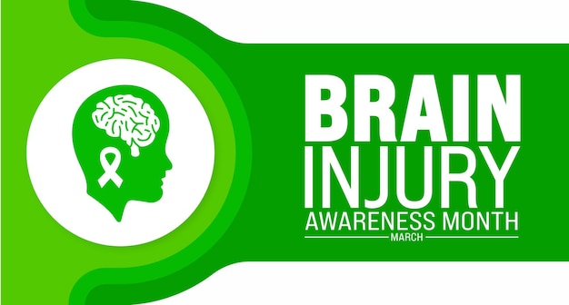 Vetor março é o mês de conscientização sobre lesões cerebrais modelo de fundo conceito de feriado uso para o fundo