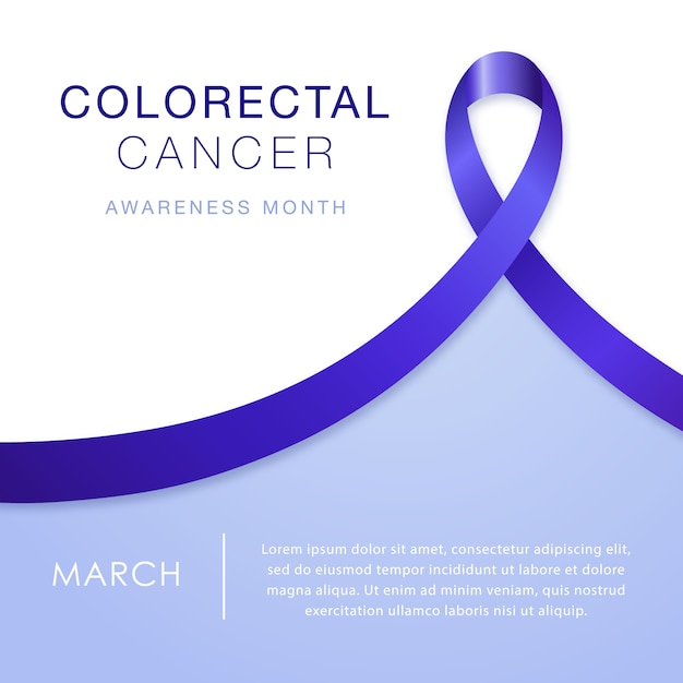 Vetor março - mês de conscientização sobre o câncer colorretal.