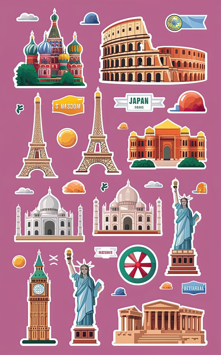 Vetor marco vetorial, incluindo um edifício com um relógio e uma imagem de um edifício