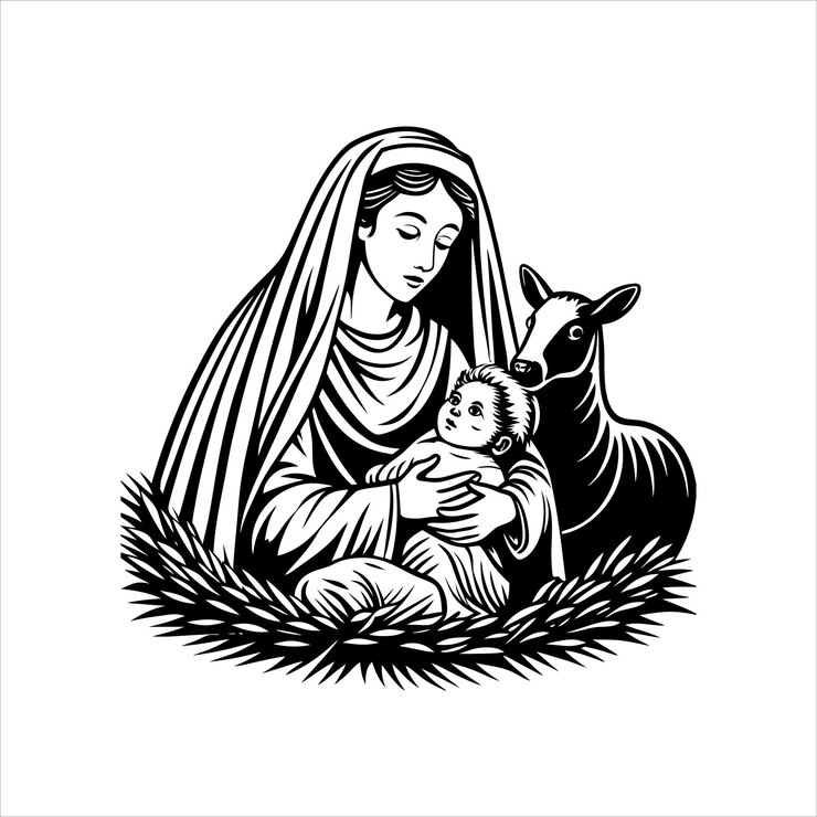 Vetor maria e o menino svg